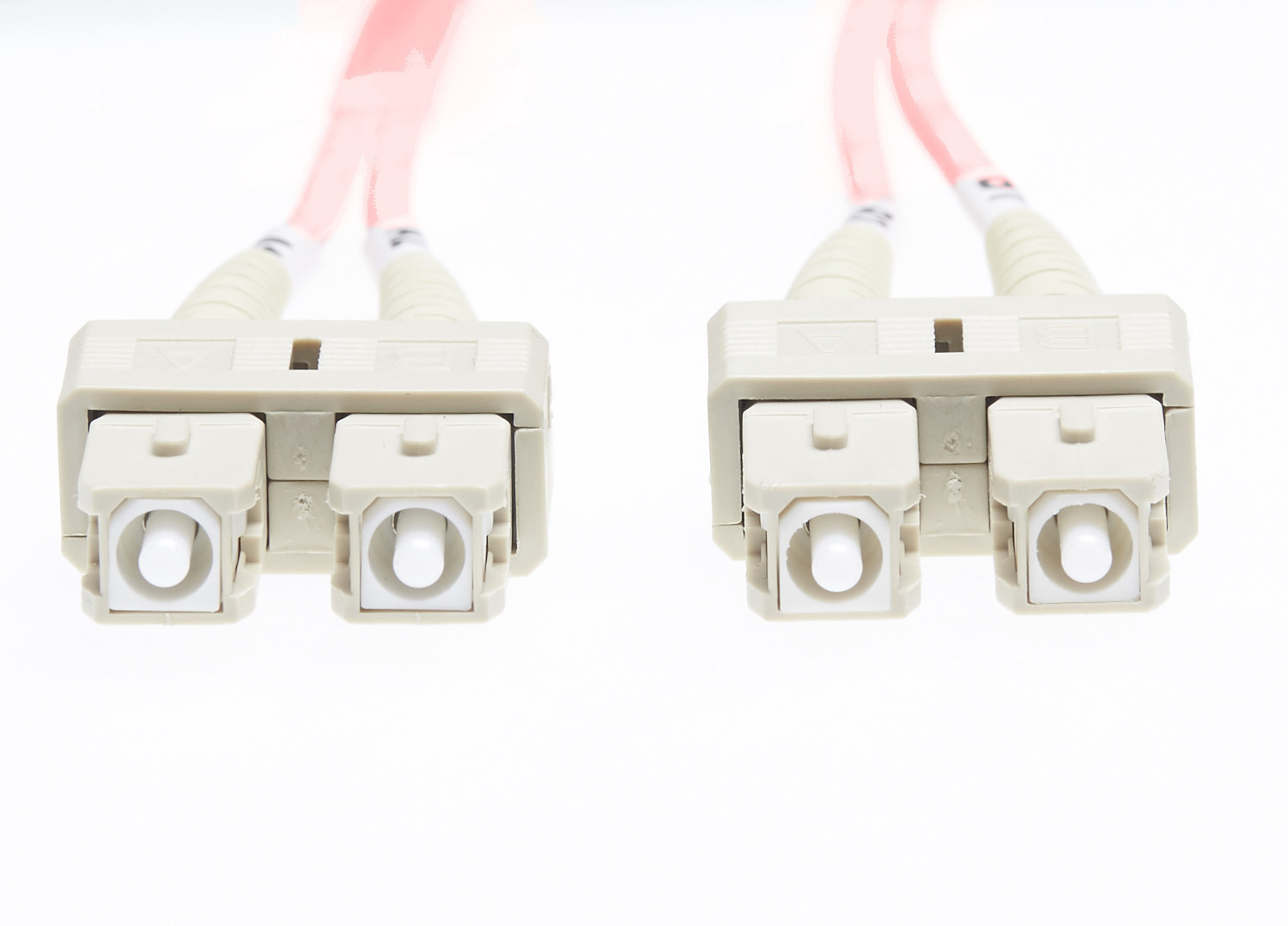 4Cabling 10M SC-SC Om1 Multimode Fibre Optic Cable: Salmon Pink