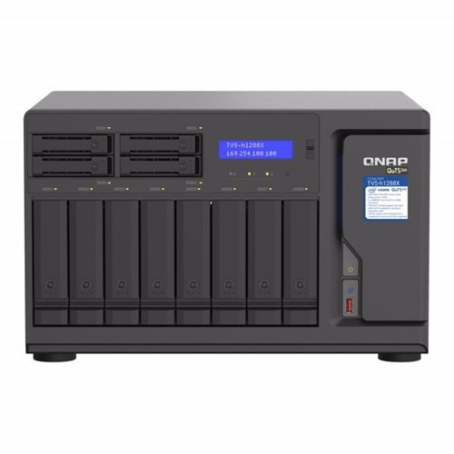 Qnap TVS-H1288X-W1250-16G 8+4 Baynas (No Disk), Xeon W-1250,16GB,2.5GbE(4),10GbE(2),3YR