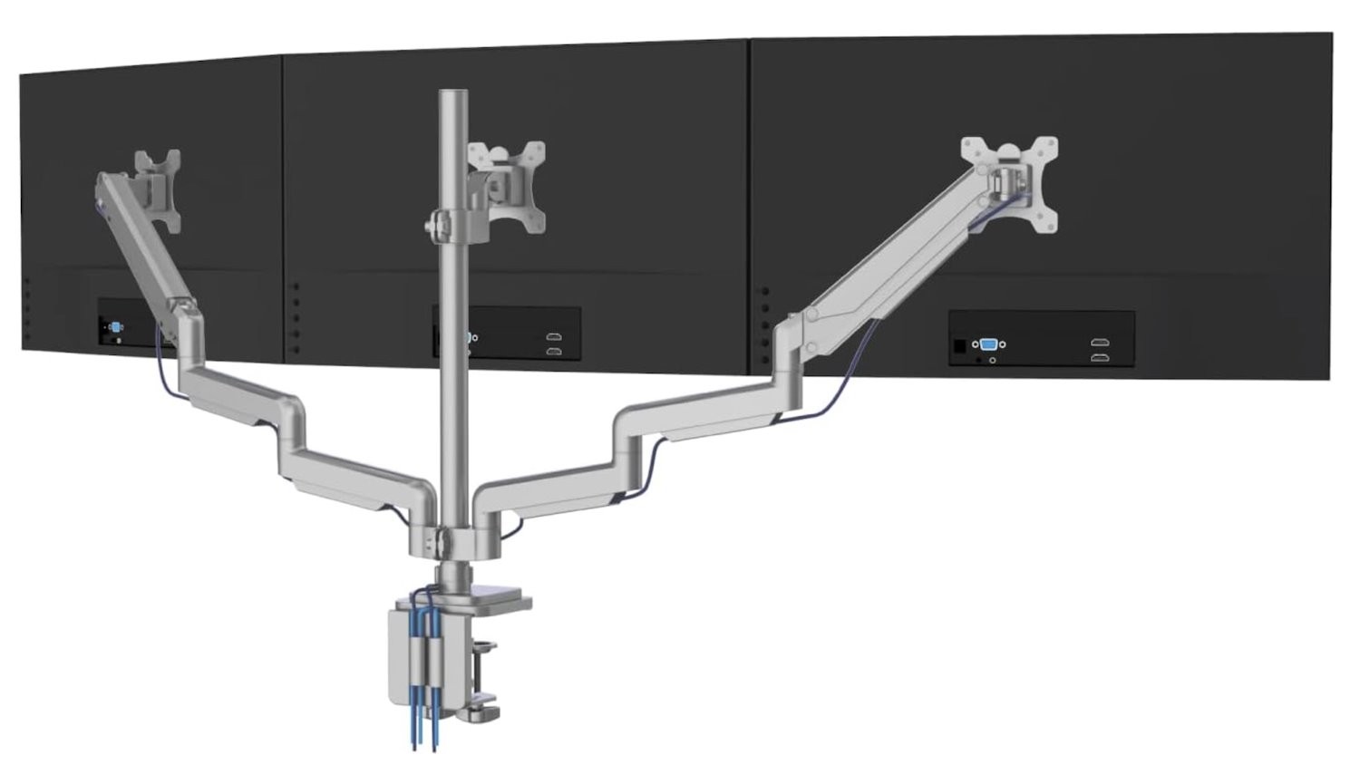 Triple Monitor Mount with Desk Clamp
