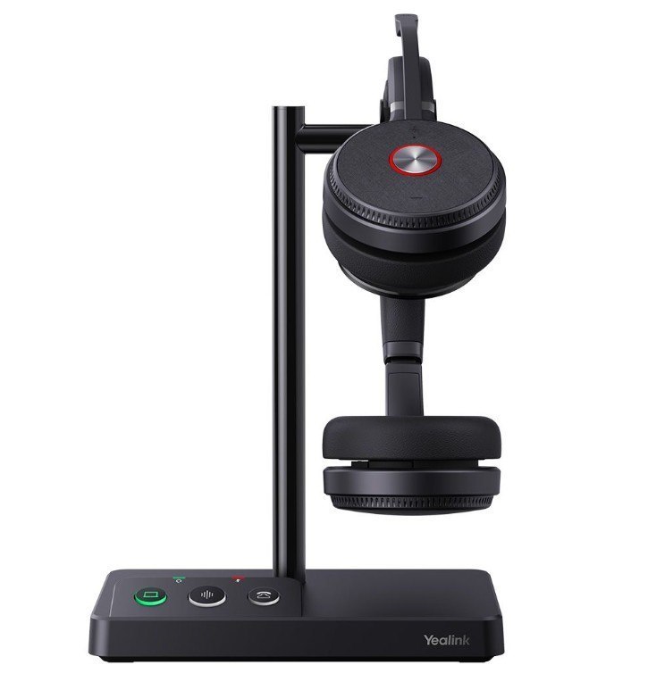 Yealink WH62 Dual Uc Dect Wireless Headset, Busylight On Headset, Leather Ear Cushions