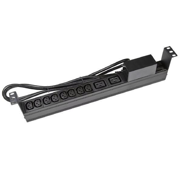 Powershield 10 Way Horizontal Pdu With Iec C20 Input, 8 X Iec C13 Outlets, 2 X Iec C19