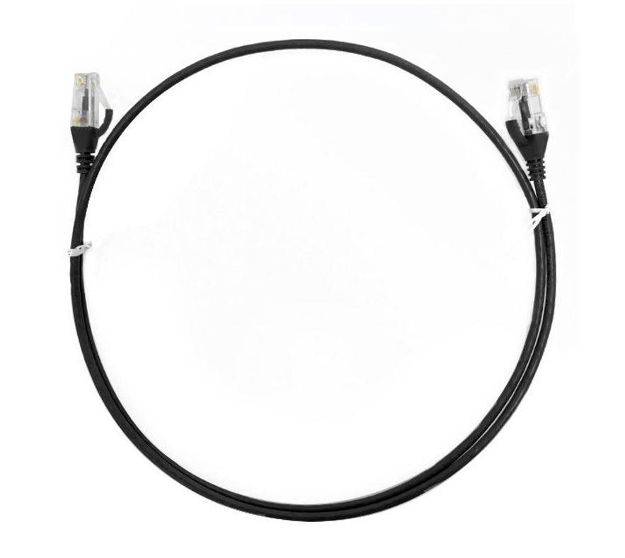8Ware Cat6 Ultra Thin Slim Cable 10M - Black Color Premium RJ45 Ethernet Network Lan Utp Patch Cord 26Awg For Data Only