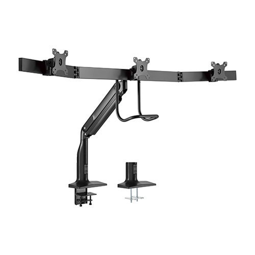 Brateck Triple Monitors Select Gas Spring Aluminum Monitor Armt Fit Most Screen Size 17'-32' Up To 6.5KG Vesa 75X75/100X100 (LS)