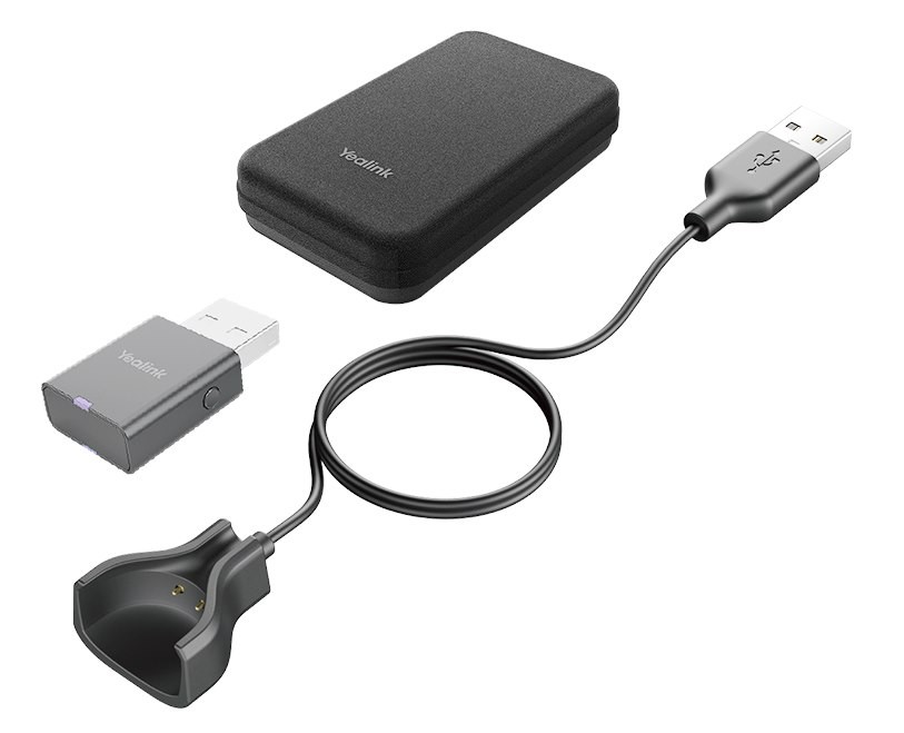 Yealink Portable Accessory Kit For WH63/67, Carry Case, Charging Cable, WDD60 Dect Dongle, Make Dect Headset Your Hybrid Work Booster
