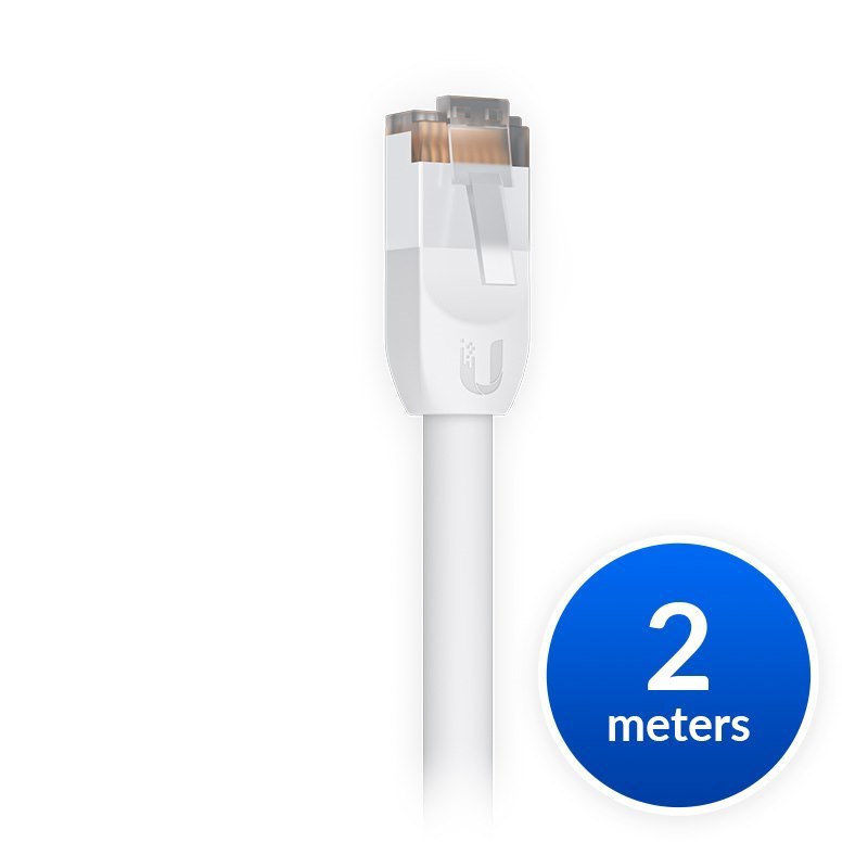 Ubiquiti UniFi Patch Cable Outdoor 2M White, Single Unit, All-Weather, RJ45 Ethernet Cable, Category 5E, 2Yr Warr