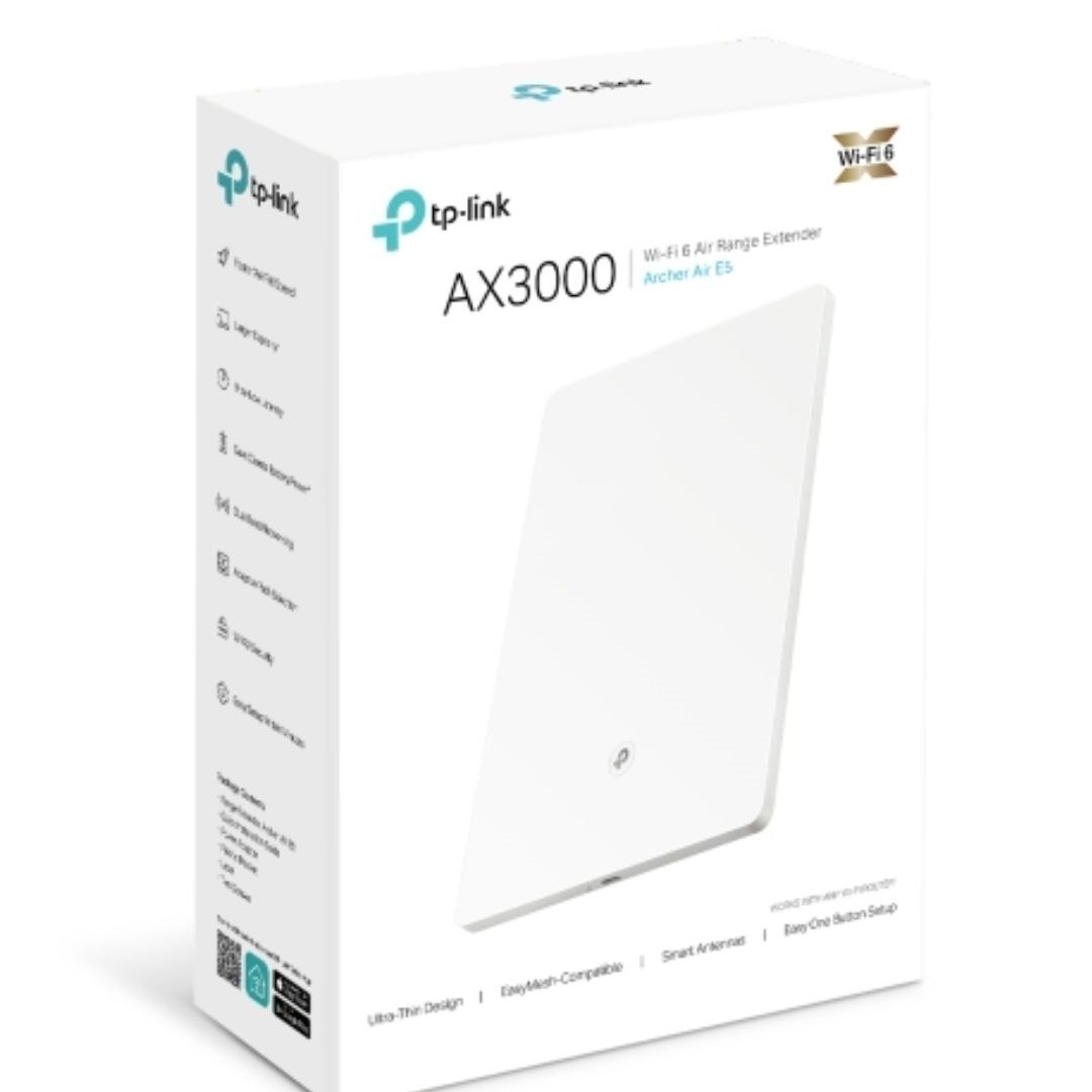 TP-Link Archer Air E5 Ax3000 Dual-Band Wi-Fi 6 Air Range Extender, 574 MBPS At 2.4 GHz + 2402 MBPS At 5 GHz , 8MM Ultra-Thin Shell, Multiple Installat