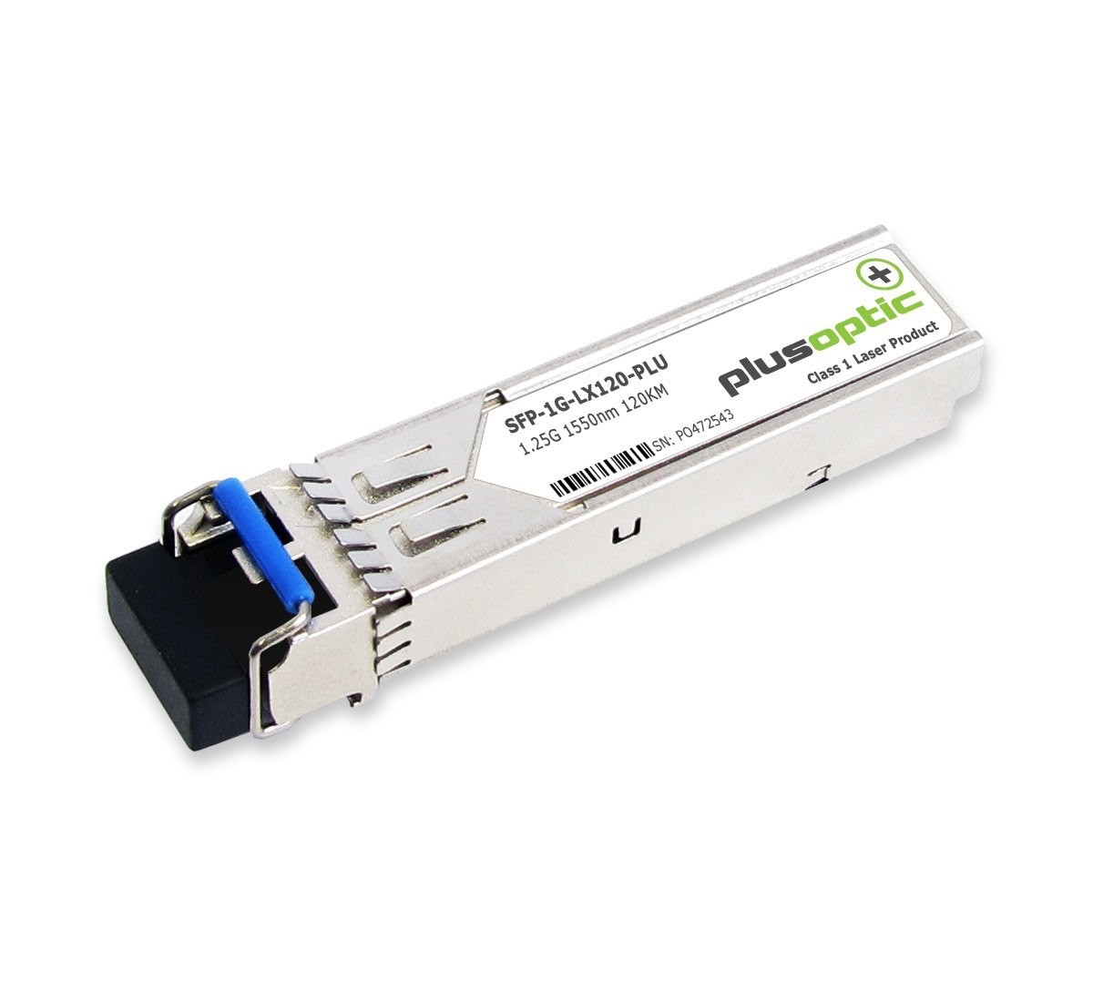 Plusoptic 1.25G, SFP, 1550NM, 120KM Transceiver, LC Connector For SMF With Dom