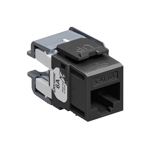 Leviton - eXtreme Cat 6A Unshielded Jack 110-Style - Black