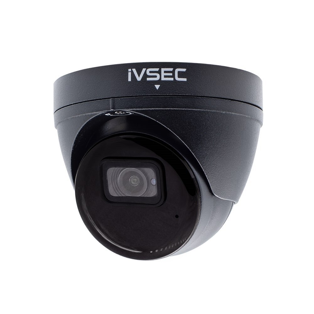 Ivsec Turret Ip Camera 5MP 2.8MM Fixed Lens 20FPS Poe Ip66 30M Ir Mic Black