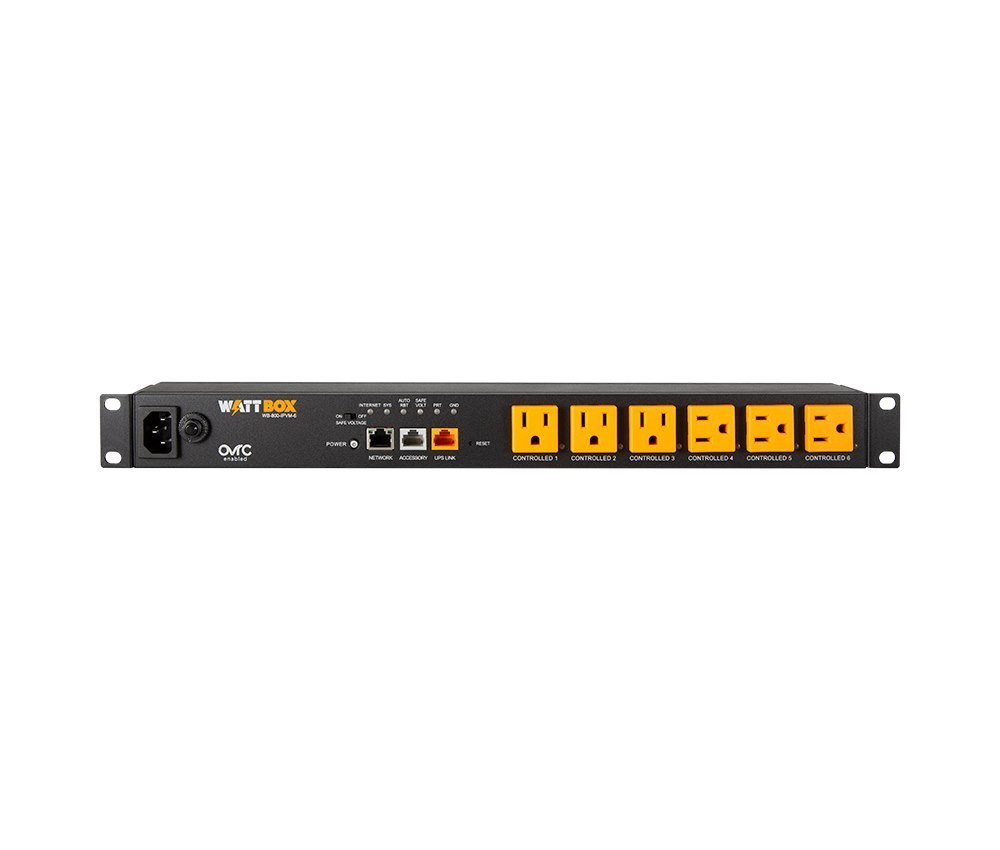 WattBox® 800 Series IP Surge Protector | 6 Individually Controlled & Metered Outlets