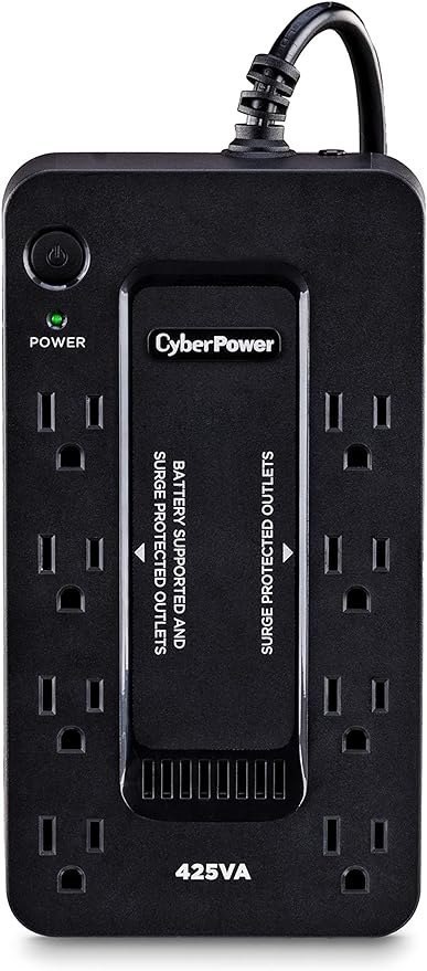 CyberPower ST425 Standby UPS System, 425VA/260W, 8 Outlets, Compact, Black