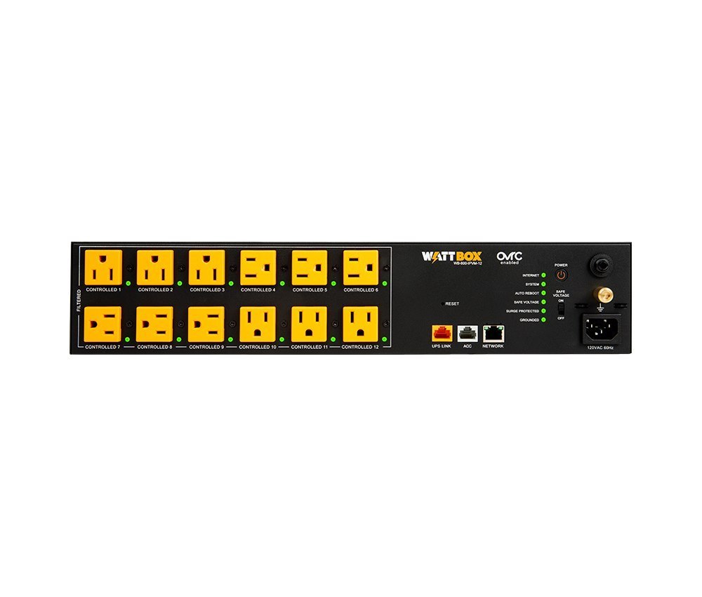 WattBox® 800 Series IP Power Conditioner | 12 Individually Controlled & Metered Outlets