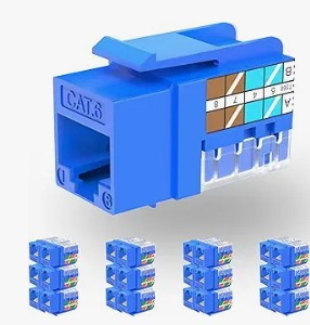 10-Pack 10Gbps Cat6 Keystone Jacks, RJ45 Keystone Jack, Ethernet Keystone Jack