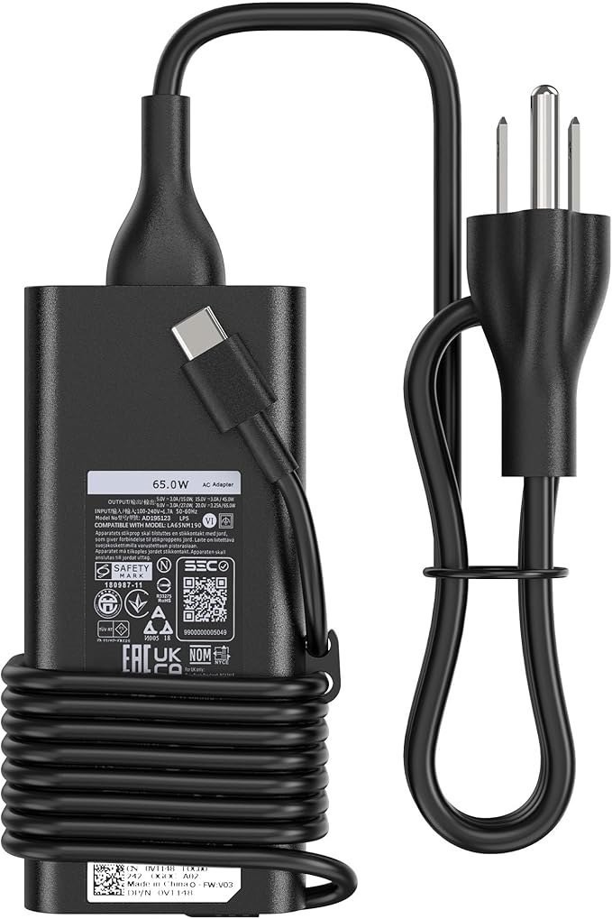 65W USB-C Laptop Charger Compatible with Dell Pro 13 14 16 Xps 12 13 9315 7390 Latitude 5530 5420 54... Sponsored  65W USB-C Laptop Charger Compatible with Dell Pro 13 14 16 Xps 12 13 9315 7390 Latitude 5530 5420 5430 5520 5540 5450 7430 7420 7440 7340 7530 7330 7320 20V 3.25A Adapter Power Cord