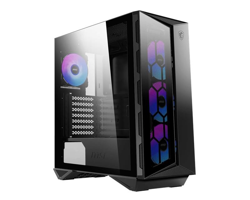 Msi MPG Gungnir 110R Mid-Tower Case, Supports Atx / M-Atx / Mini Itx, 2X Usb 3.2, 1X Usb-C, 1X HD Audio, 1X Mic, Atx Power Supply