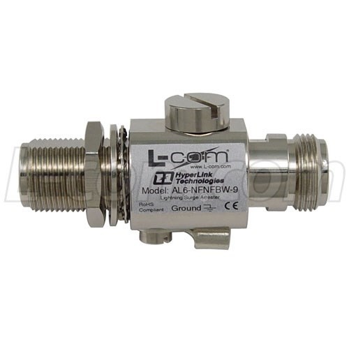 L-Com N-Female To N-Female Bulkhead 0-6GHz 90V Lightning Protector