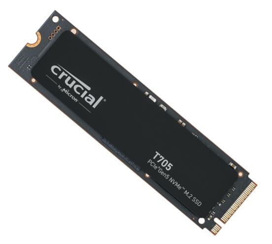 Crucial T705 1TB Gen5 NVMe SSD - 13600/10200 MB/s R/W 600TBW 1.4M IOPs 1.5M HRS MTTF With DirectStorage For Intel 14TH Gen & Amd Ryzen 7000