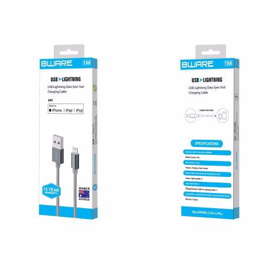 8Ware Premium 1M Apple Certified Usb Lightning Data SYNC Fast Charging Cable For iPhone X XS XR Max 8 7 6 iPad Air Mini iPod Retail