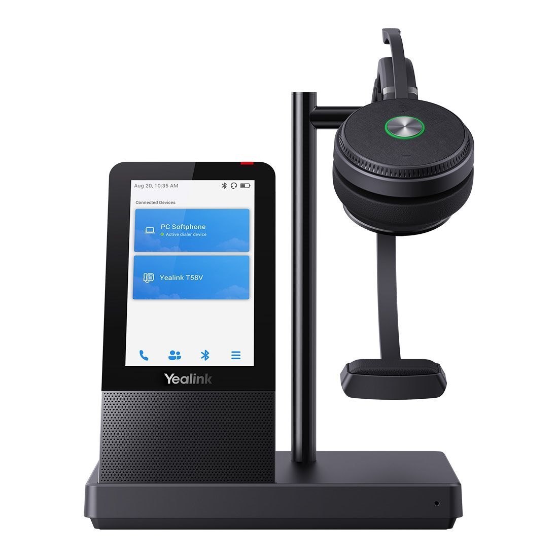 Yealink WH66 Mono Uc Dect Wirelss Headset With Touch Screen, Busylight On Headset, Leather Ear Cushions