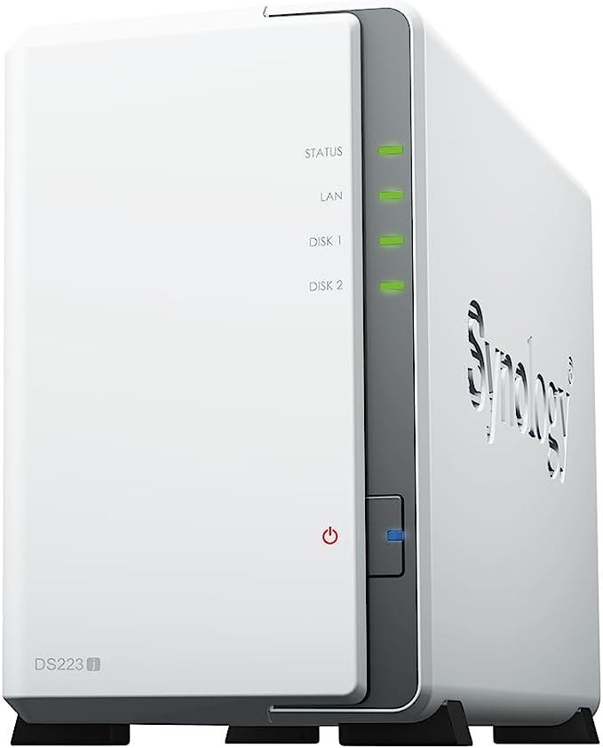 Synology DiskStation DS223J 2-Bay 3.5' Sata HDD/ 2.5' Sata SSD/ 4-Core 1.7 GHz / 1 GB DDR4 non-ECC / 2-Year Hardware Warranty, Extendable To 4 Years