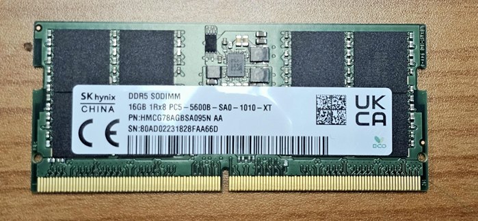 Micron Oem 16GB (1x16GB) DDR5 Sodimm 5600MHz CL46 1.1V Notebook Laptop Memory Ram 1YR WTY