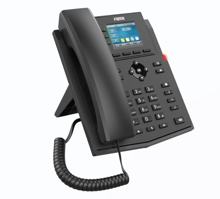 Fanvil X303-2 Wire Ip Phone, 2.4-Inch Color, RJ11 Interface And Supports 2-Wire Power, HD Voice, 6-Party Conferencing, 4 Sip Accounts