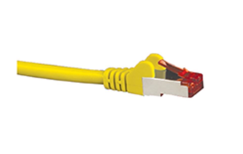 Hypertec Cat6a Shielded Cable 3M Yellow Color 10GbE RJ45 Ethernet Network Lan S/FTP Copper Cord 26Awg LSZH Jacket