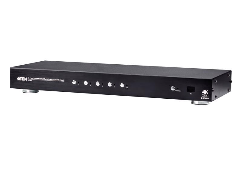 Aten 4 Port Dual Output True 4K Hdmi Switch, Select Input Ports Via RS232 Control, HDCP 2.2 Compliant, Ir Extension
