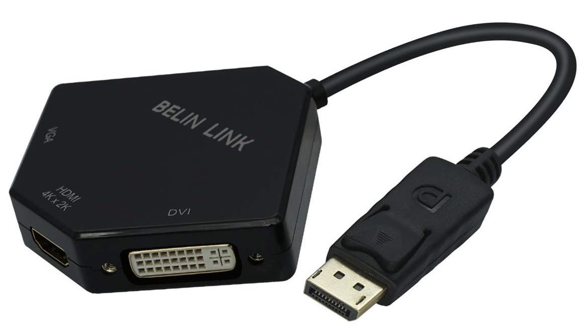 DP to HDMI VGA DVI Adapter