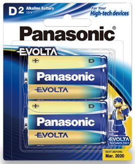 Panasonic Evolta D Alkaline Battery 2 Pack