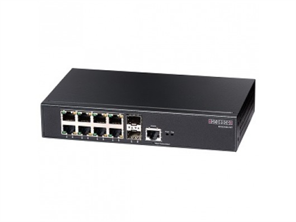 Edgecore 8 Port (2 SFP & 8 RJ-45) Gigabit Web-Smart Pro Switch. 1X RJ45 Console Port. Fanless Design. External Power.