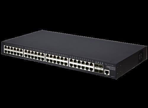 Edgecore 48 Port Gigabit Web-Smart Pro Switch. 4 SFP & 48 RJ-45 Ports. 1X RJ45 Console Port. Fanless Design. External Power.