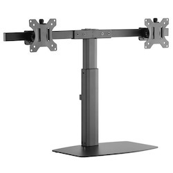 Brateck 17'-27' Dual Screen Vertical Lift Monitor Stand. Easy Gas Spring Switch For Effortless Adjustment. Detachable Vesa Plate. Tilt & Rotate, Vesa 75X75, 100X100, Max Load: 12Kgs. Cable Man