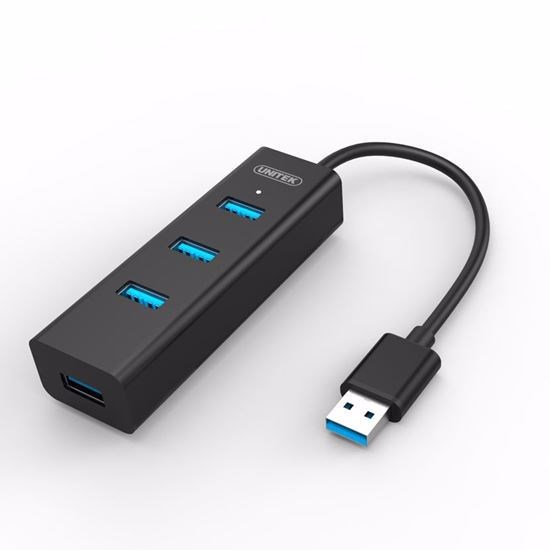 Unitek Usb 3.0 4-Port Hub. Super Speed Data Transfer Rate Up To 5Gbps. Plug And Play. Led Indicator. Includes Optional Power Port (Micro Usb).