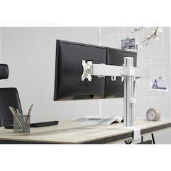 Brateck 17"-32" Dual Monitor Heavy Duty Desk Mount Arm. Max Load 8KGS Per Monitor. Rotate, Tilt And Swivel. Desk Clamp And Grommet Included. Vesa 100X100,75X75 Colour Gray