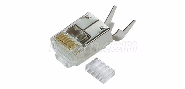 L-Com Cat5e Shielded RJ45 Plug With Strain Relief - 50PK