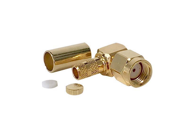 Go Wireless Rp-Sma Male Right Angle Crimp Connector For LMR195