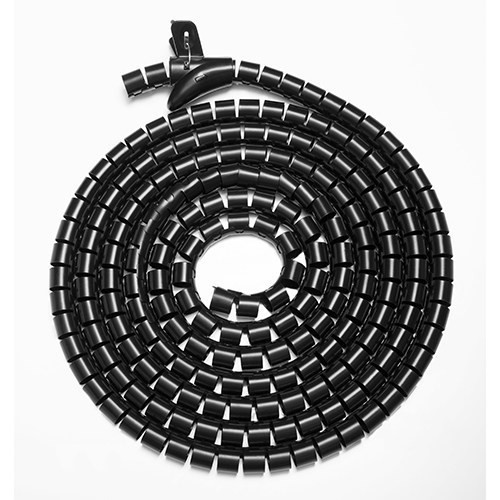 Brateck 30MM/1.2' Diameter Coiled Tube Cable Sleeve Material Polyethylene(PE) Dimensions 1000X30MM -Black(LS)