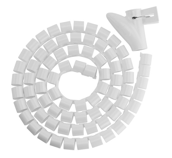 Brateck 25MM/1' Diameter Coiled Tube Cable Sleeve Material Polyethylene(PE) Dimensions 1000X25MM - White (LS)