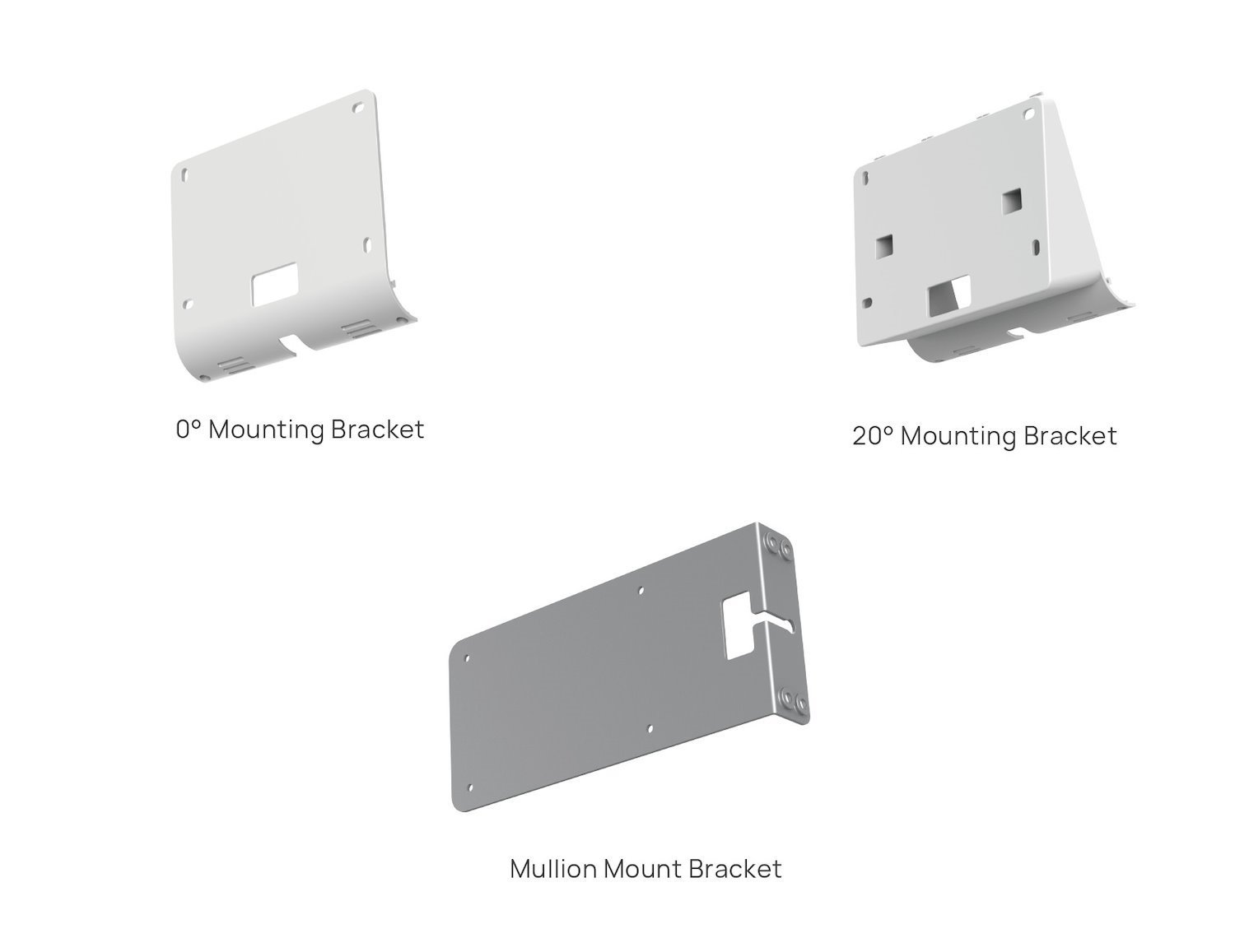 Yealink RoomPanel Plus Mount Kits, Device Compatibility RoomPanel Plus, 0° Mounting Bracket, 20° Mounting Bracket, Mullion Mount Bracket