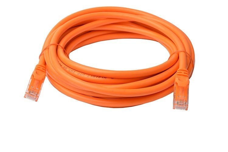 8Ware Cat6a Cable 5M - Orange Color RJ45 Ethernet Network Lan Utp Patch Cord Snagless