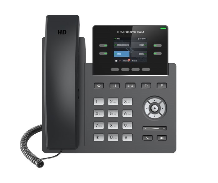 Grandstream GRP2612 4 Line Ip Phone, 2 Sip Accounts, 320X240 Colour Screen, HD Audio, Includes Psu