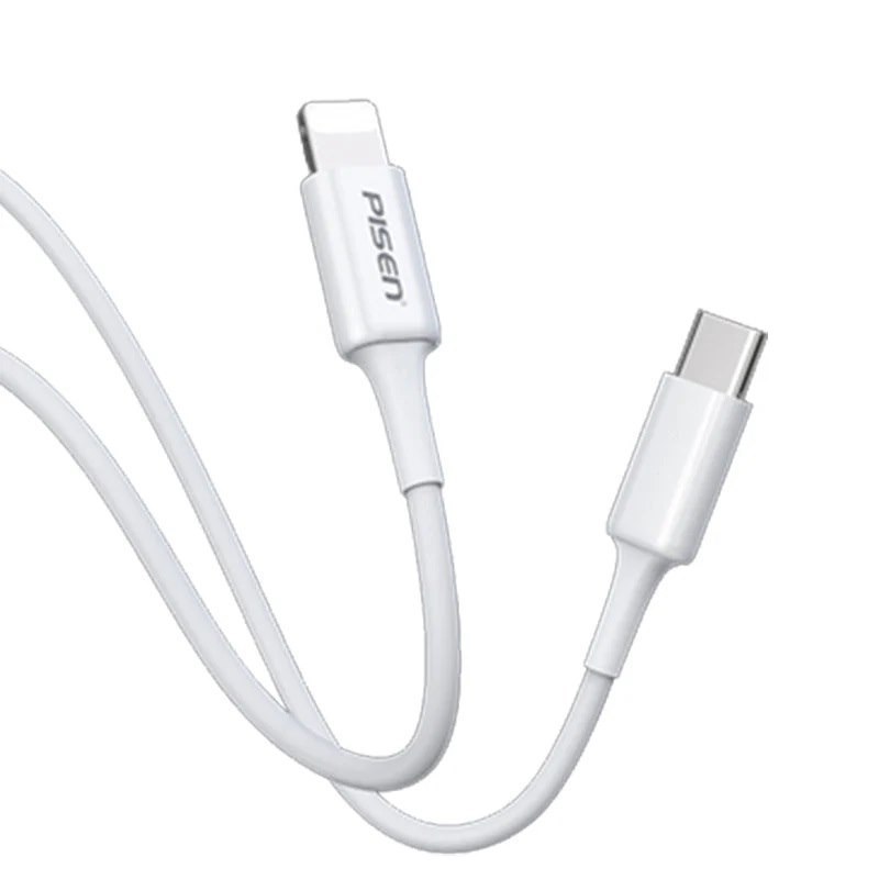 Pisen Lightning To Usb-C PD Fast Charge Cable (2M) White - 3A, Support Data SYNC, Durable, Easy To Insert, Apple iPhone,iPad,MacBook