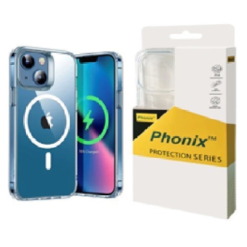 Phonix Apple iPhone 15 (6.1') Clear Rock Shockproof Case With MagSafe - Ultra-Thin, Lightweight, Non-Slip, Shockproof, Strong And Durable Materials