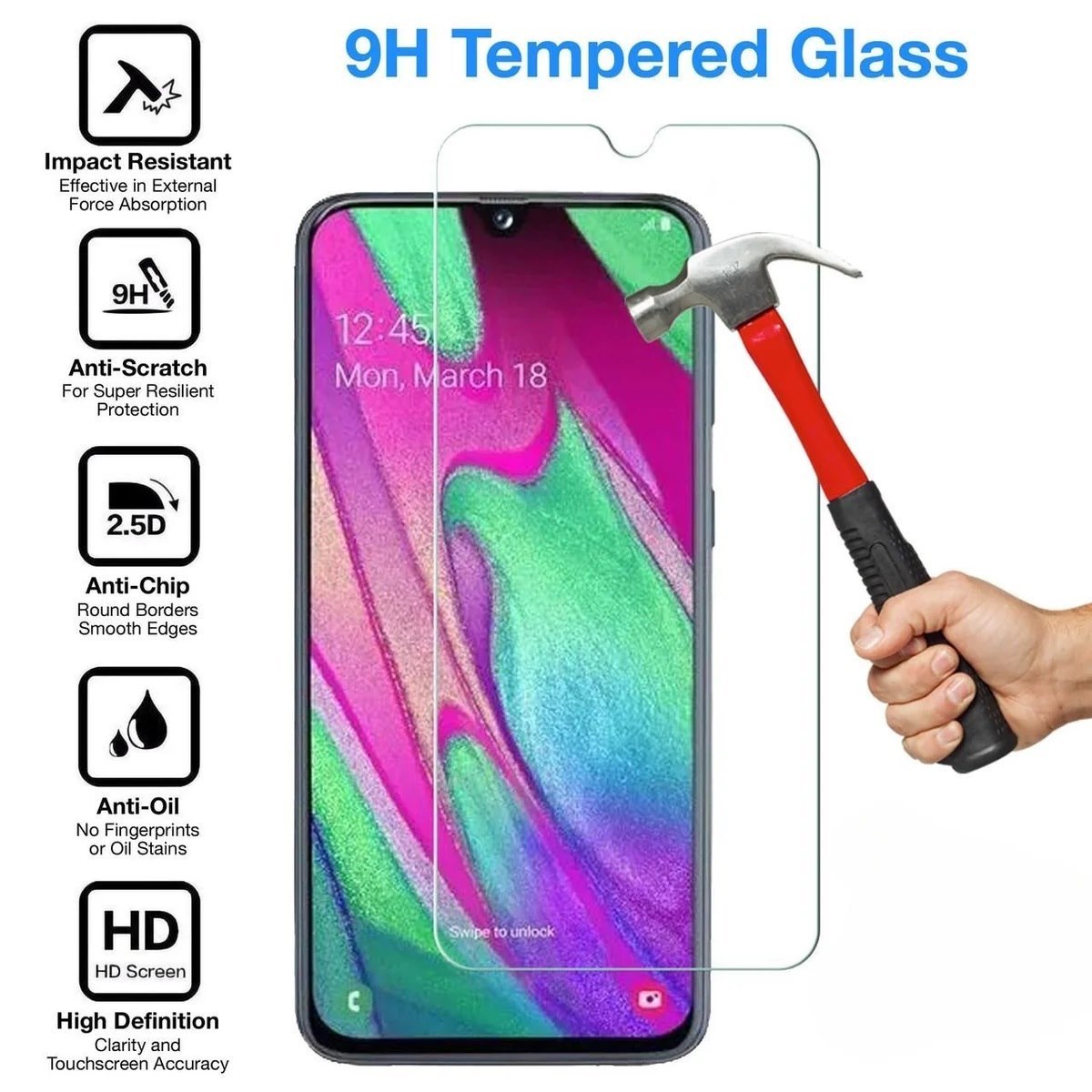 Usp Samsung Galaxy A55 5G / Galaxy A35 5G (6.6') Tempered Glass Screen Protector : Full Coverage, 9H Hardness, Bubble-Free, Anti-Fingerprint