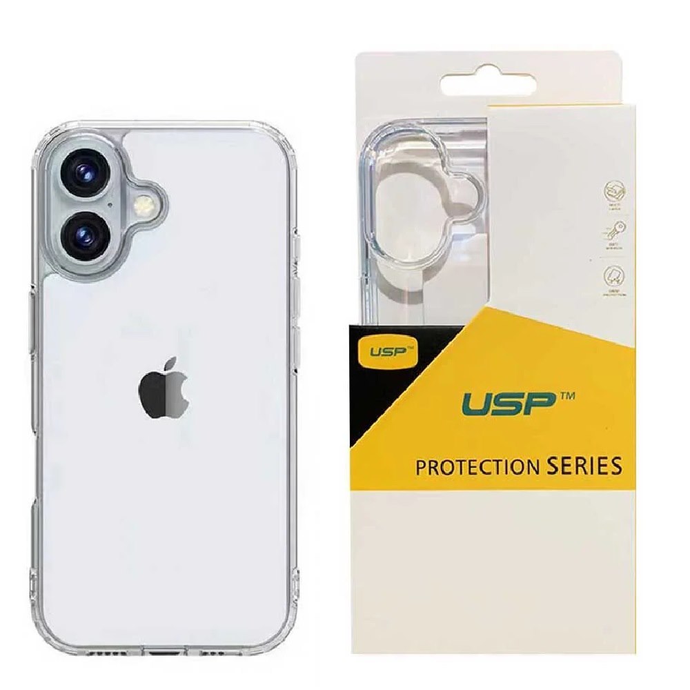 Usp Apple iPhone 16 Plus (6.7') Clear Rock Shockproof Case - Ultra-Thin, Lightweight, Non-Slip, Multi-Layer, Strong And Durable Materials
