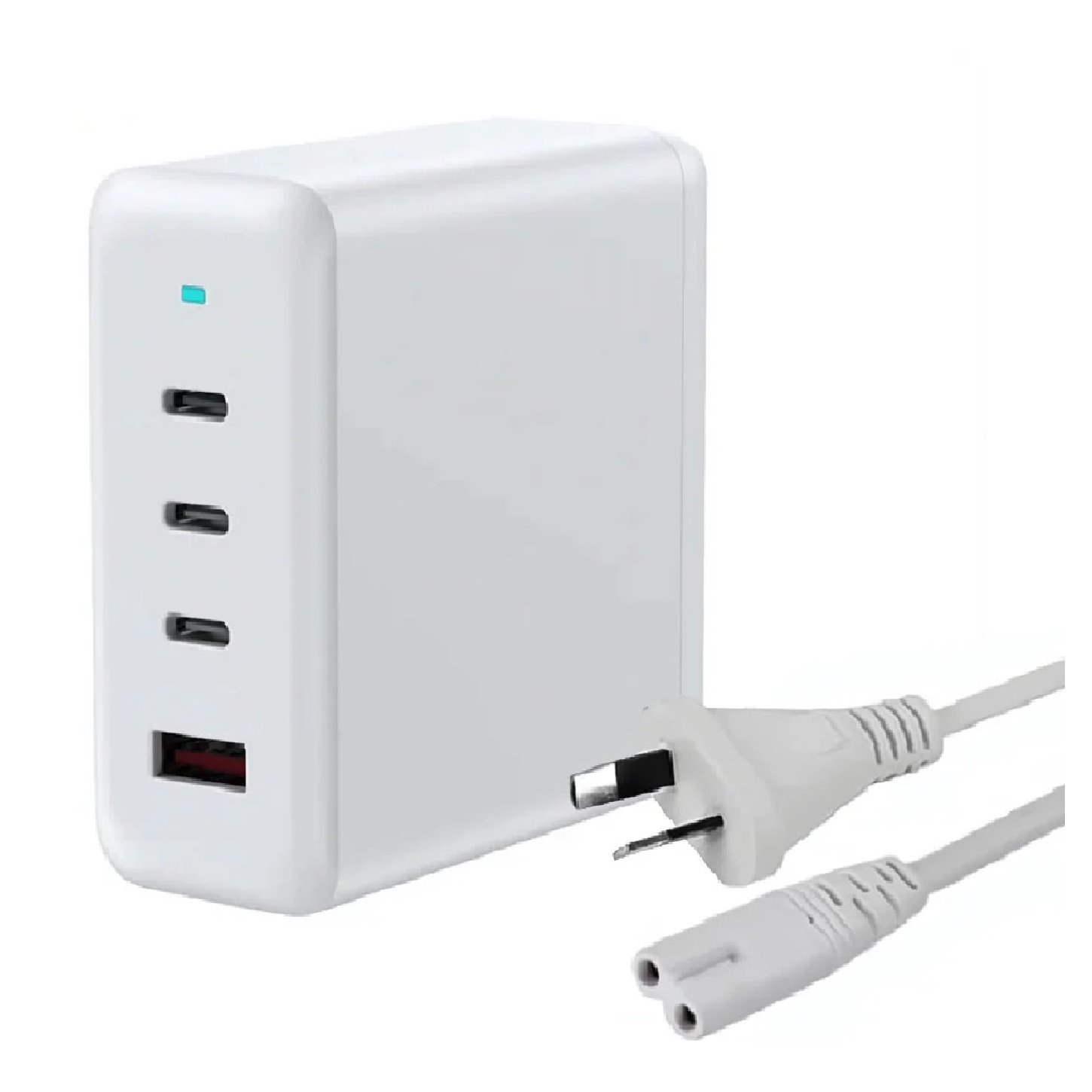 Usp 100W Four Ports Usb-C PD GaN Wall Charger White - 3X Usb-C, 1X Usb-A, Efficient, High Quality, Tablet, Laptop, iPhone, Samsung Galaxy, MacBook