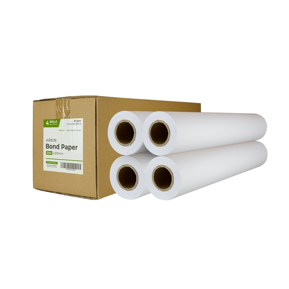 Arkin Bond Paper 80GSM - 610MM X 50M 4 Rolls/Ctn