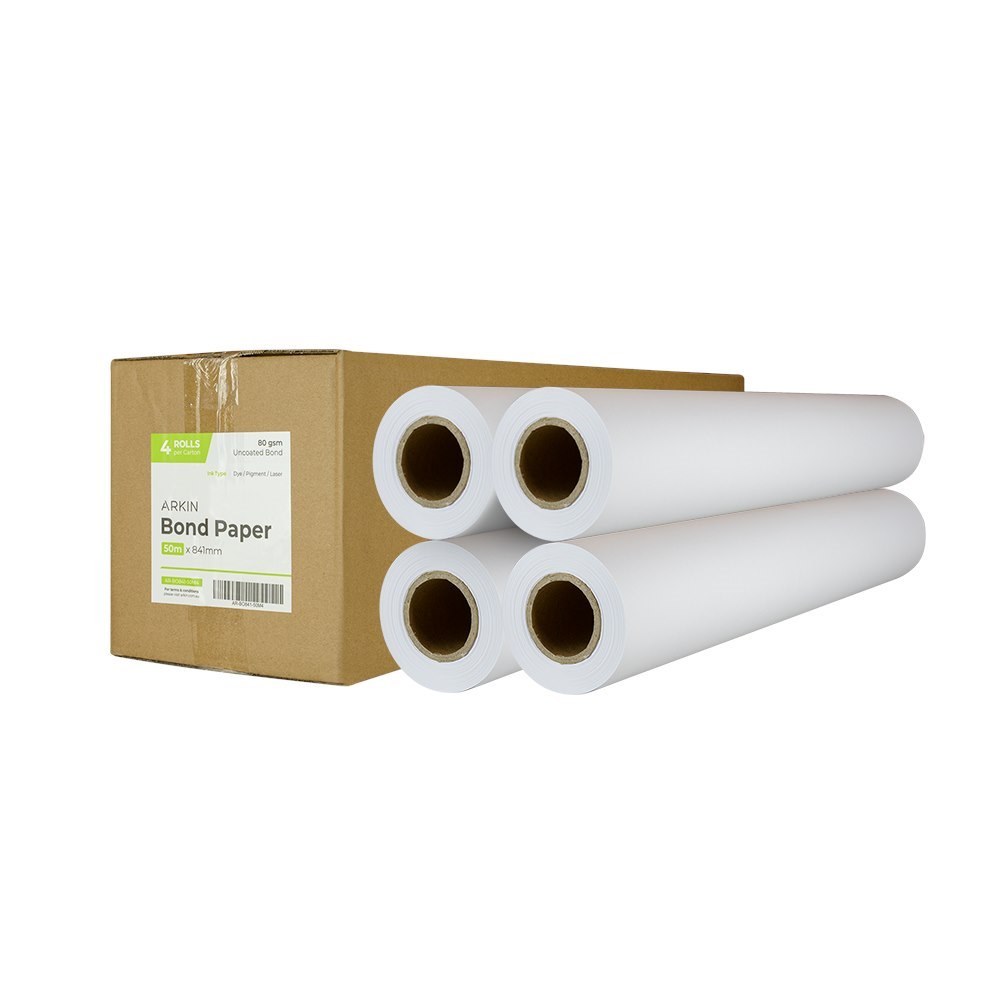 Arkin Bond Paper 80GSM - 841MM X 50M 4 Rolls/Ctn