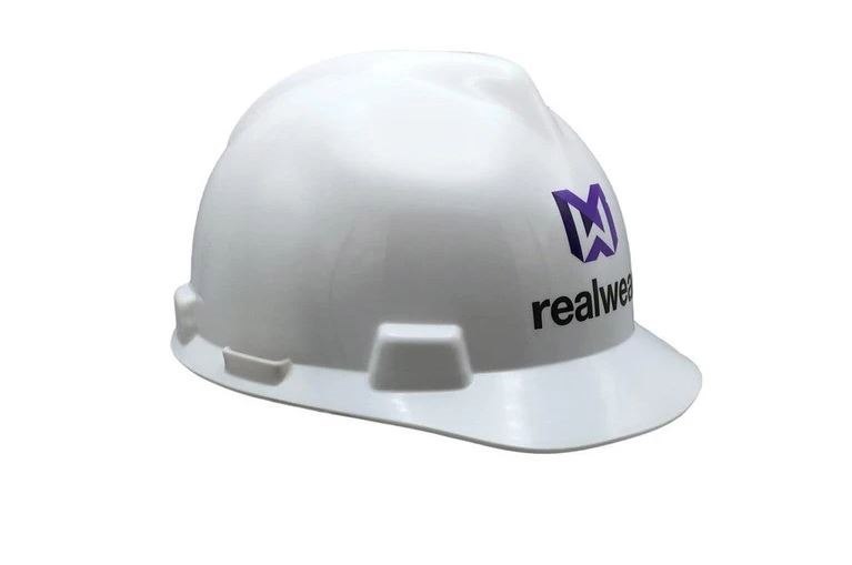 RealWear Msa V-Gard Front Brim Hard Hat With Realwear Logo
